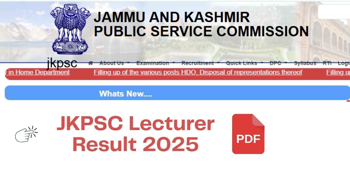 JKPSC Lecturer Result 2025