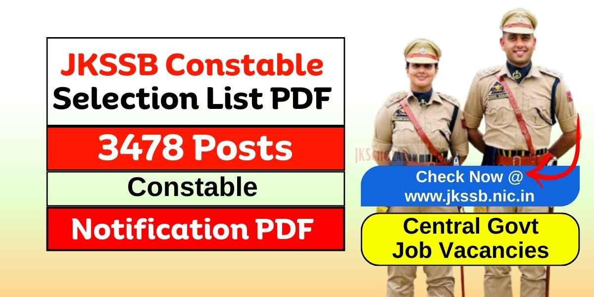 JKSSB Constable Selection List PDF