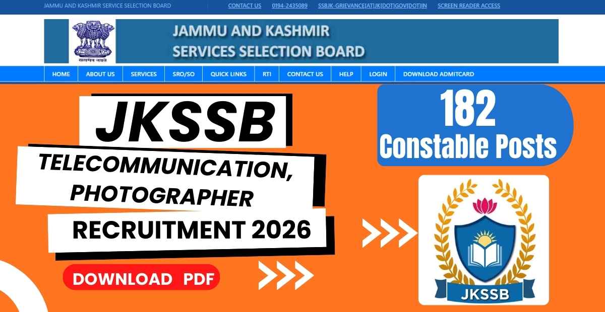 JKSSB Telecommunication Recruitment 2026