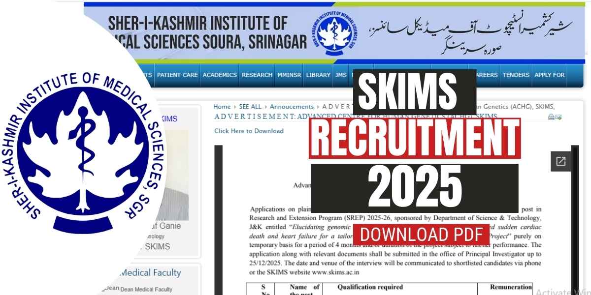 SKIMS Recruitment 2025