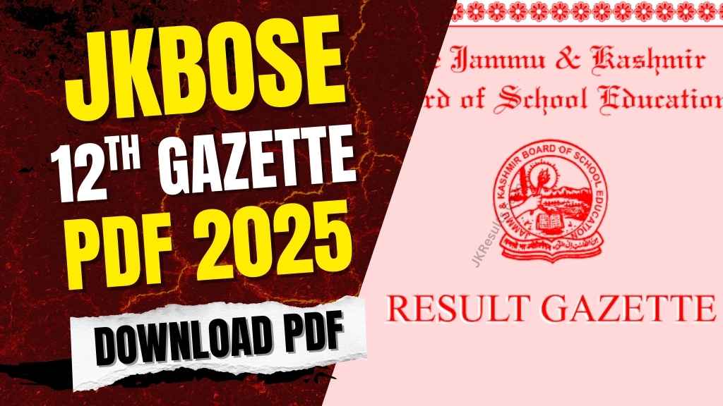 JKBOSE 12th Gazette PDF 2025